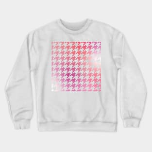 Houndstooth Pattern Pretty in Pink Gradient Crewneck Sweatshirt